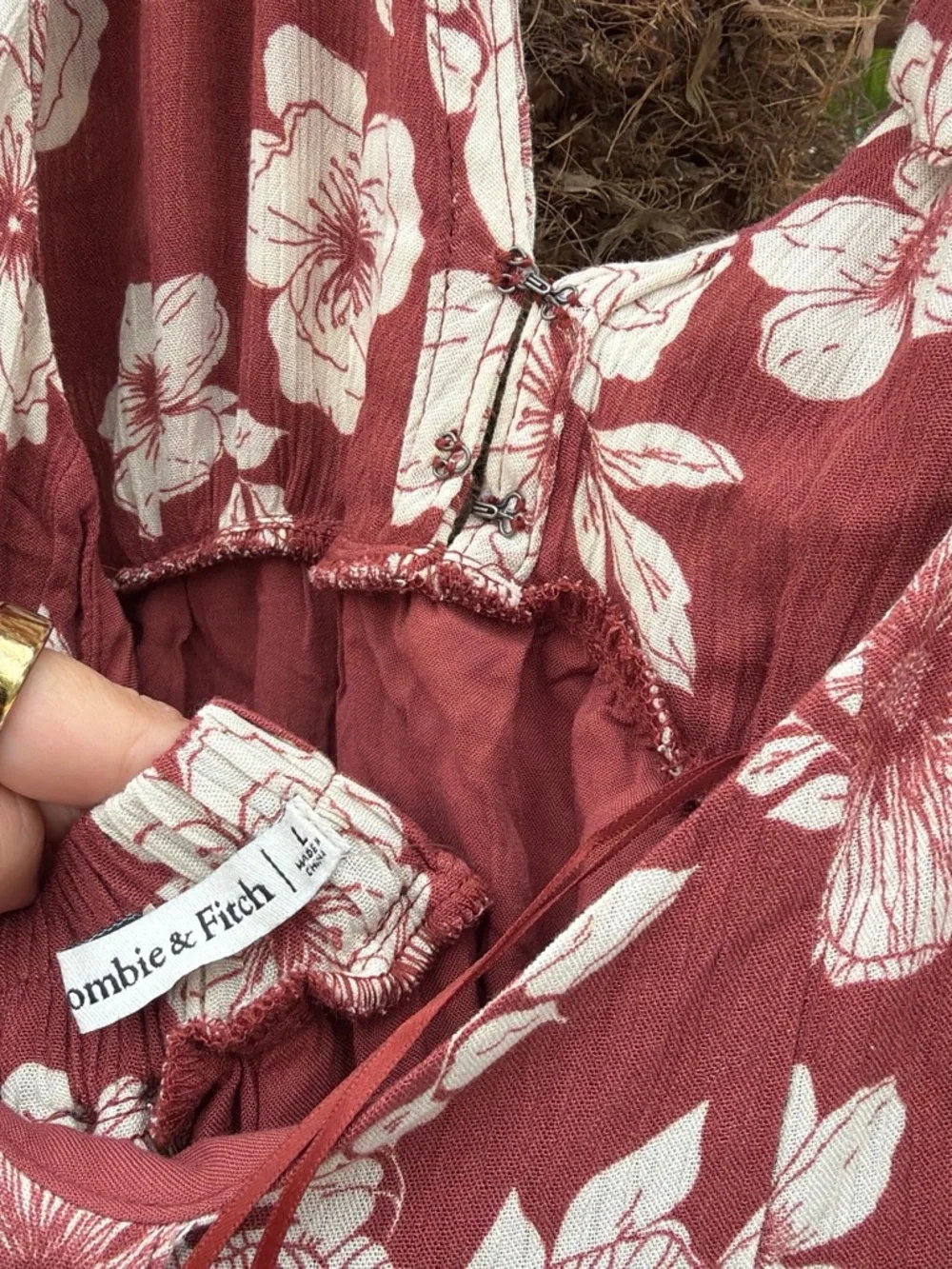 Abercrombie & Fitch Dusty Rose Floral Strapless Maxi Dress